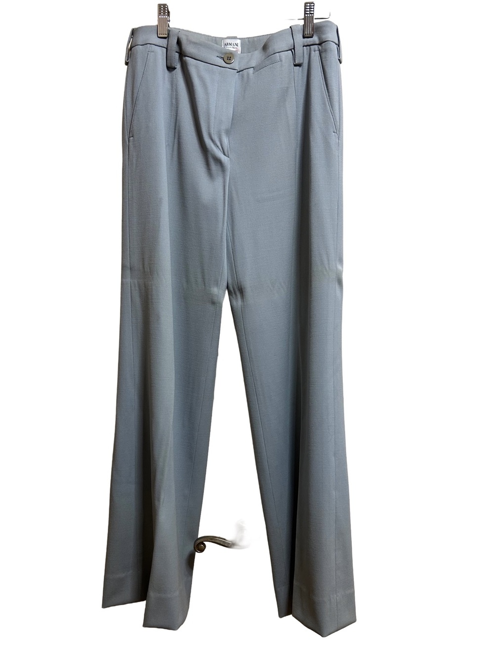 Armani Collezioni Vintage Gray Virgin Wool Stretch Pants Trousers Quiet Lux 6